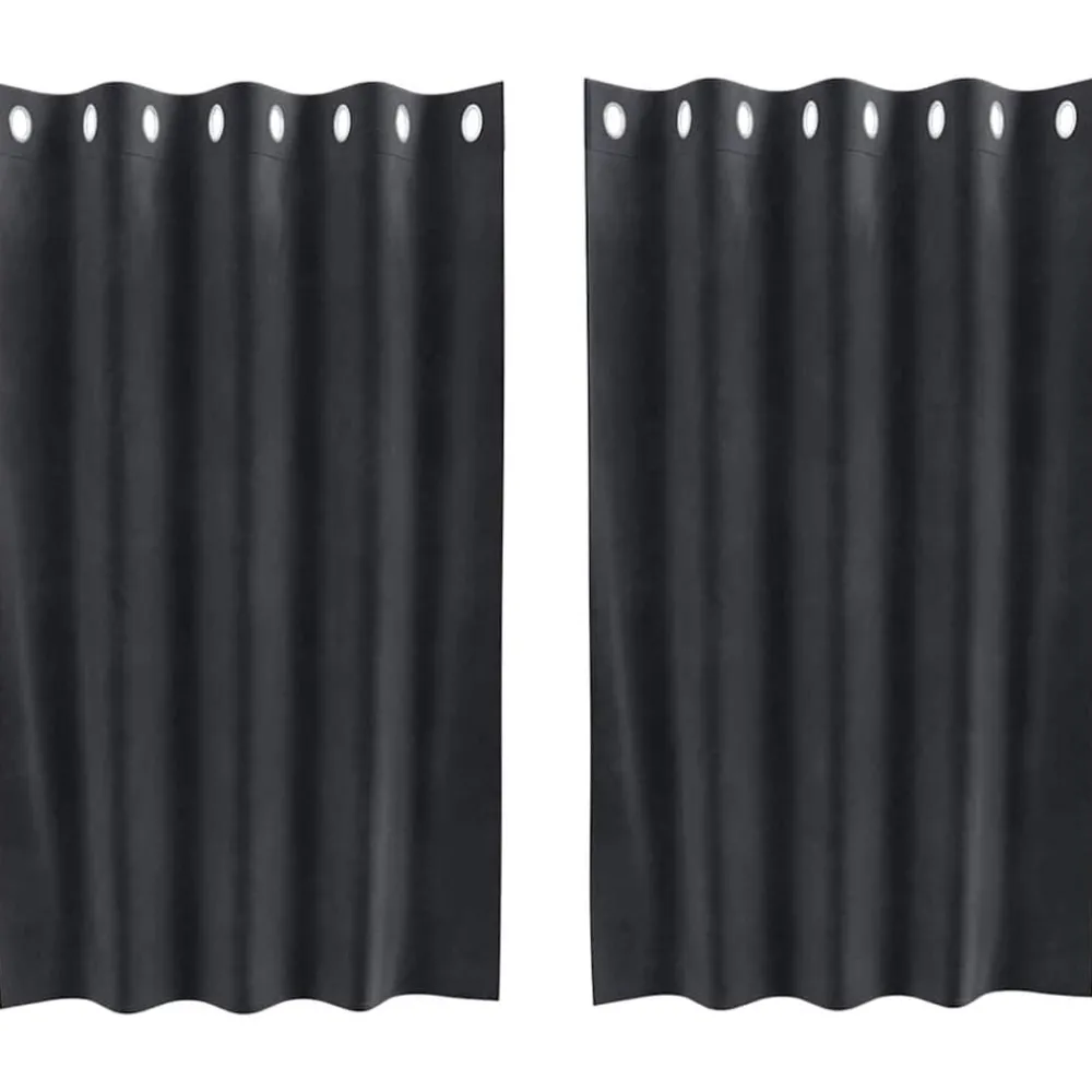 Woon- & Tuinaccessoires*vidaXL Verduisterende gordijnen 2 pcs 140 x 140 cm Fluweel Donkergrijs