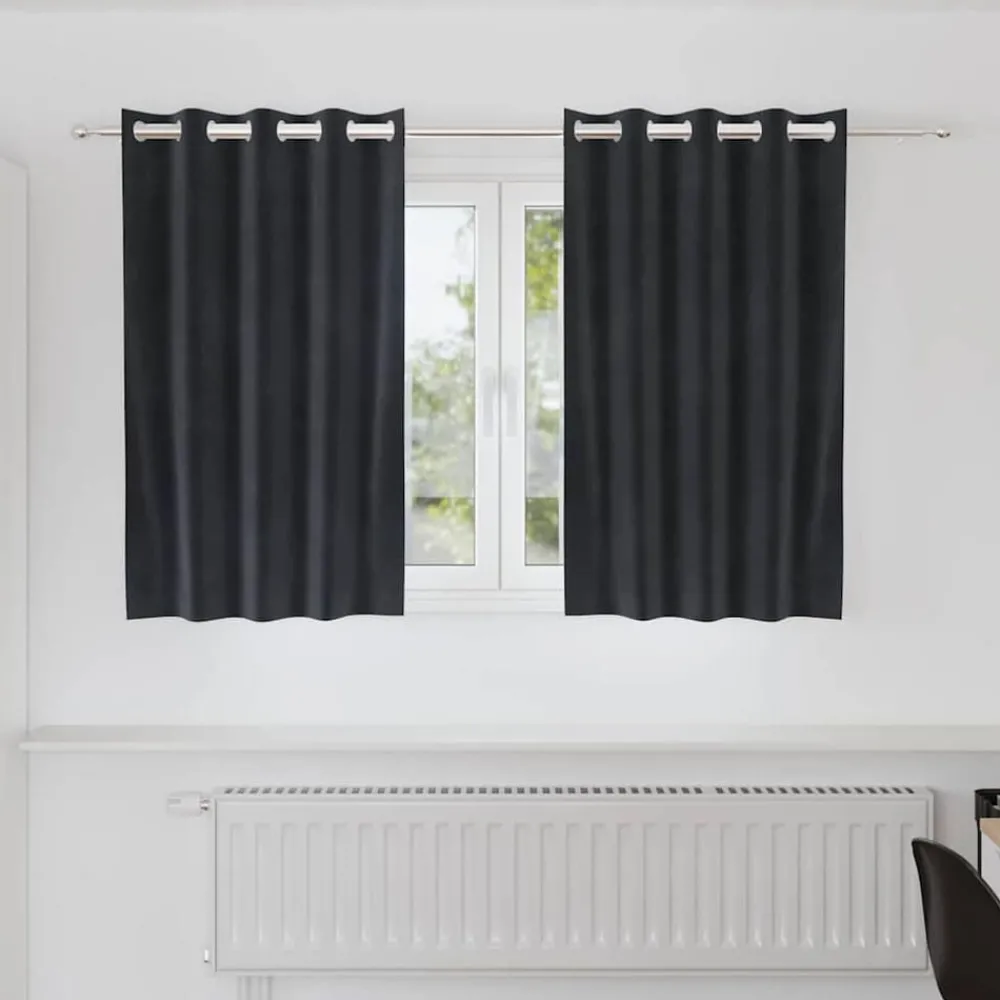 Woon- & Tuinaccessoires*vidaXL Verduisterende gordijnen 2 pcs 140 x 140 cm Fluweel Donkergrijs