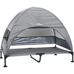 Huisdierbenodigdheden*vidaXL Verhoogd Hondenbed 127 x 81 x 108 cm Stof en Staal Lichtgrijs