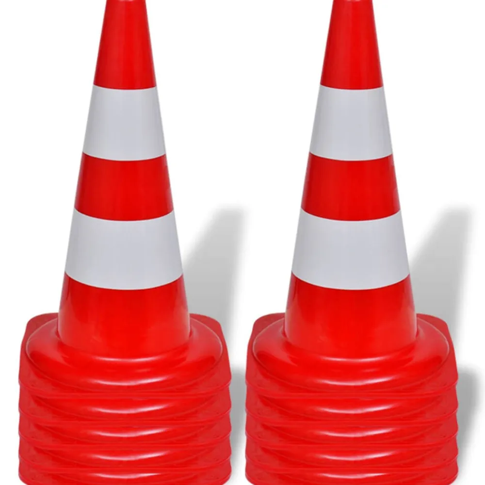 Uithangborden*vidaXL Verkeerskegel reflecterend 50 cm rood en wit 10 st
