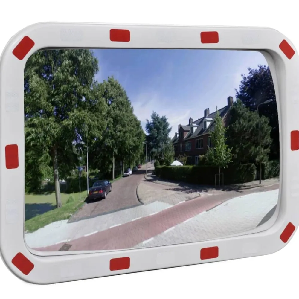 Uithangborden*vidaXL Verkeersspiegel rechthoekig met reflectors 40x60 cm