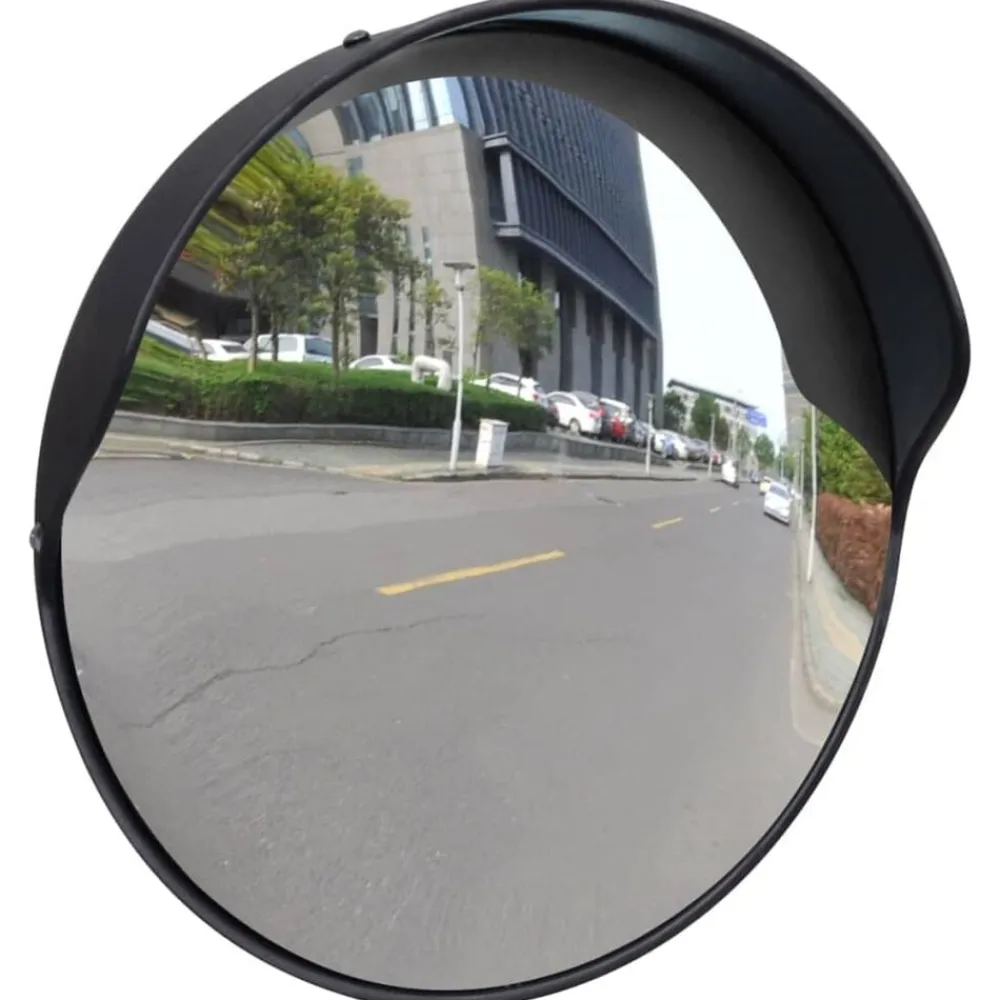 Uithangborden*vidaXL Verkeersspiegel voor buiten 30 cm PC-kunststof Zwart