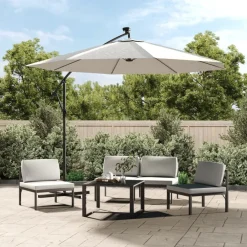 Tuin & Gazon*vidaXL Vervangingsdoek voor zweefparasol 300 cm wit Zand