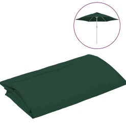 Tuin & Gazon*vidaXL Vervangingsdoek voor parasol 300 cm Groen