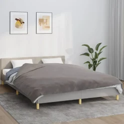 Linnengoed*vidaXL Verzwaringsdeken met hoes 200x200 cm 13 kg stof grijs