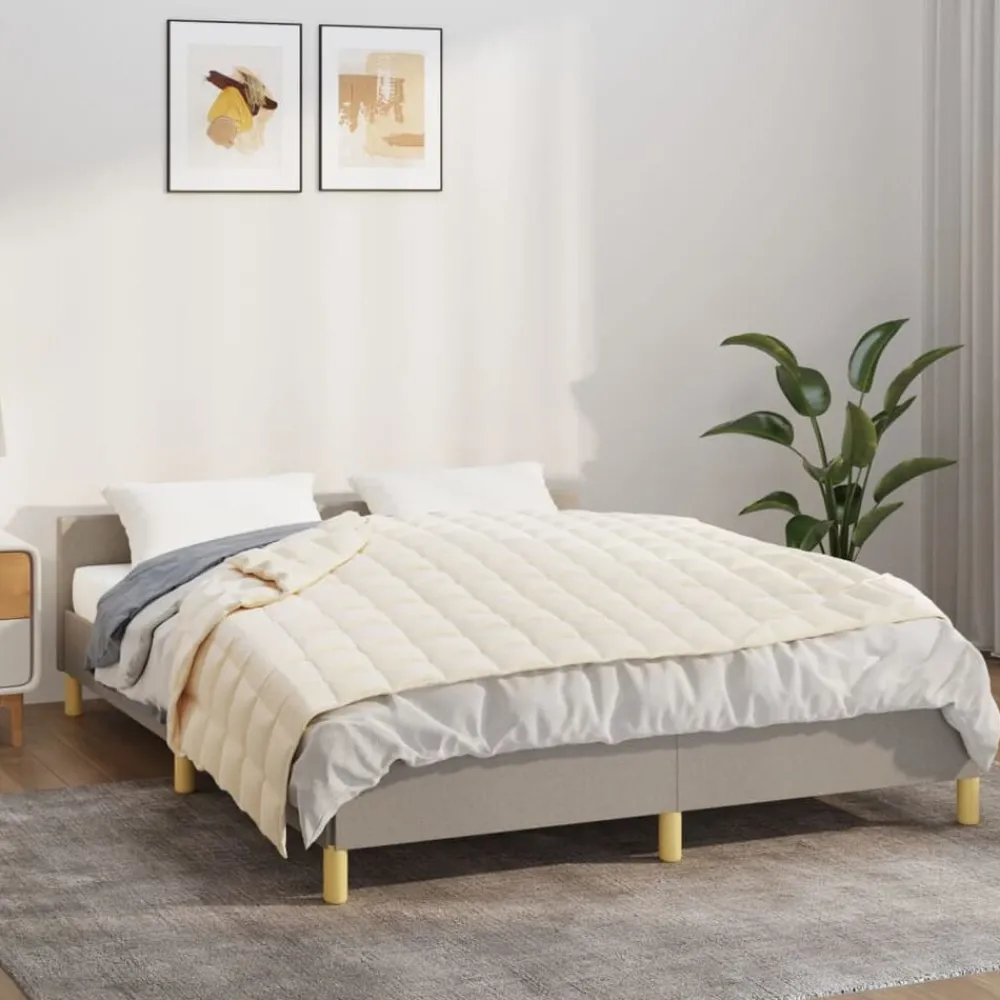Verzwaringsdeken 120x180 cm 5 kg stof lichtcrèmekleurig>vidaXL Online