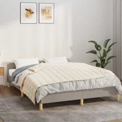 Linnengoed*vidaXL Verzwaringsdeken 138x200 cm 6 kg stof lichtcrèmekleurig Cr&egrave;me