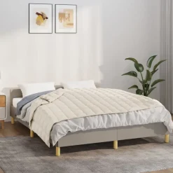 Linnengoed*vidaXL Verzwaringsdeken 150x200 cm 11 kg stof lichtcrèmekleurig Cr&egrave;me