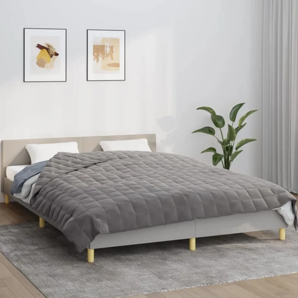 Linnengoed*vidaXL Verzwaringsdeken 200x200 cm 13 kg stof Grijs
