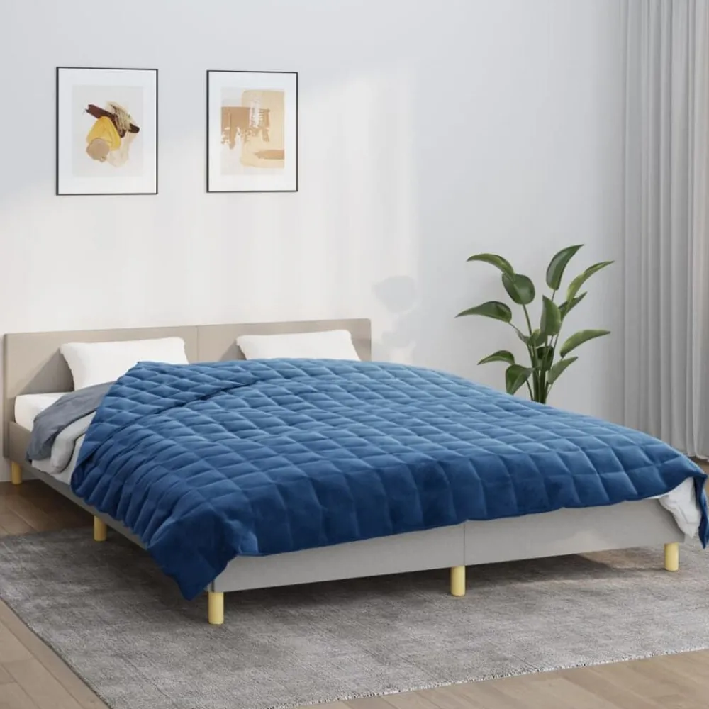 Linnengoed*vidaXL Verzwaringsdeken 220x235 cm 15 kg stof Blauw