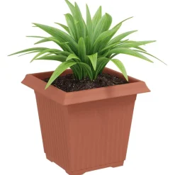 Tuin & Gazon*vidaXL Vierkante Bloempot 6 pcs 16 x 16 x 14 cm Kunststof Baksteenrood