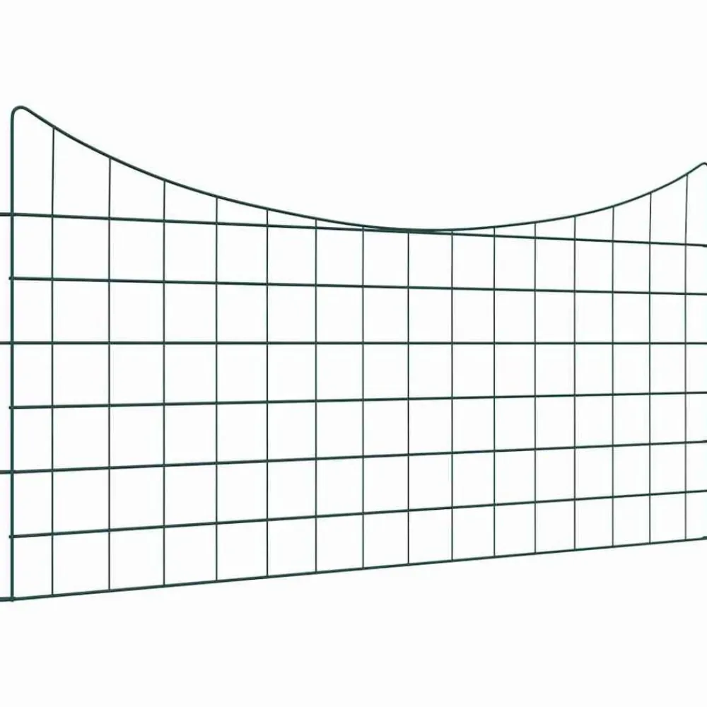 Tuinafscheidingen*vidaXL Vijverhekken Set 5 pcs Groen 100 x 50 cm Staal
