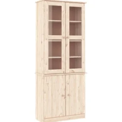 Vitrinekast ALTA 77x35x186,5 cm massief grenenhout>vidaXL Sale