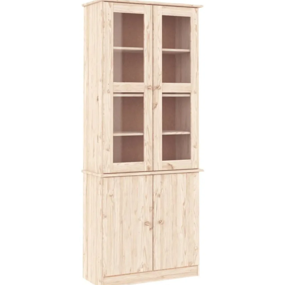 Vitrinekast ALTA 77x35x186,5 cm massief grenenhout>vidaXL Sale