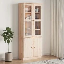 Vitrinekast ALTA 77x35x186,5 cm massief grenenhout>vidaXL Sale