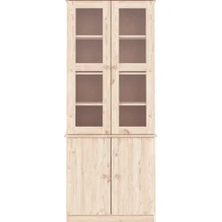 Vitrinekast ALTA 77x35x186,5 cm massief grenenhout><noscript><img width=