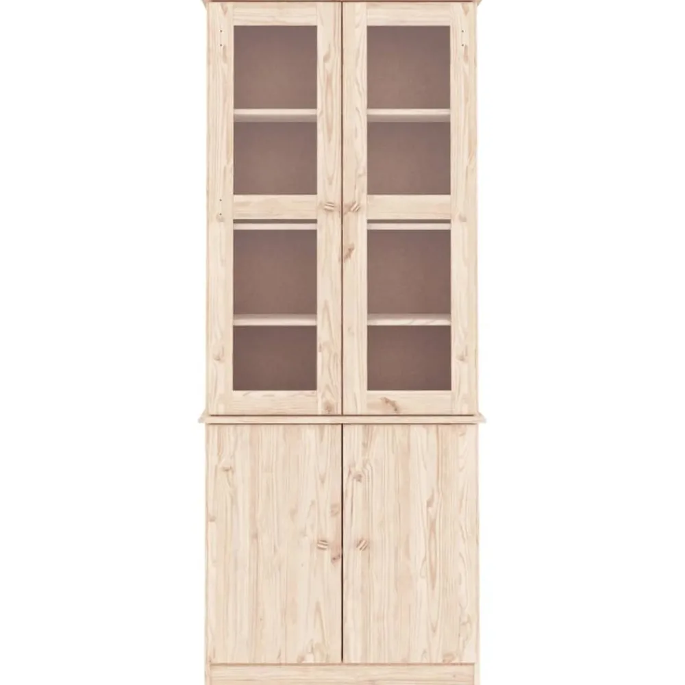 Vitrinekast ALTA 77x35x186,5 cm massief grenenhout>vidaXL Sale