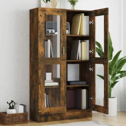 Vitrinekast 82,5x30,5x150 cm bewerkt hout kleurig><noscript><img width=