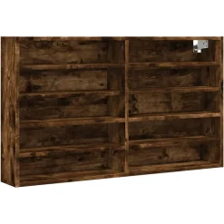 Boekenkasten & Wandplanken*vidaXL Vitrinekast 100x15x58 cm bewerkt hout kleurig Gerookt eiken