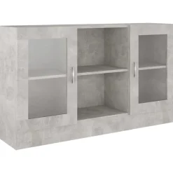 Kasten & Opbergmeubelen*vidaXL Vitrinekast 120x30,5x70 cm bewerkt hout Betongrijs