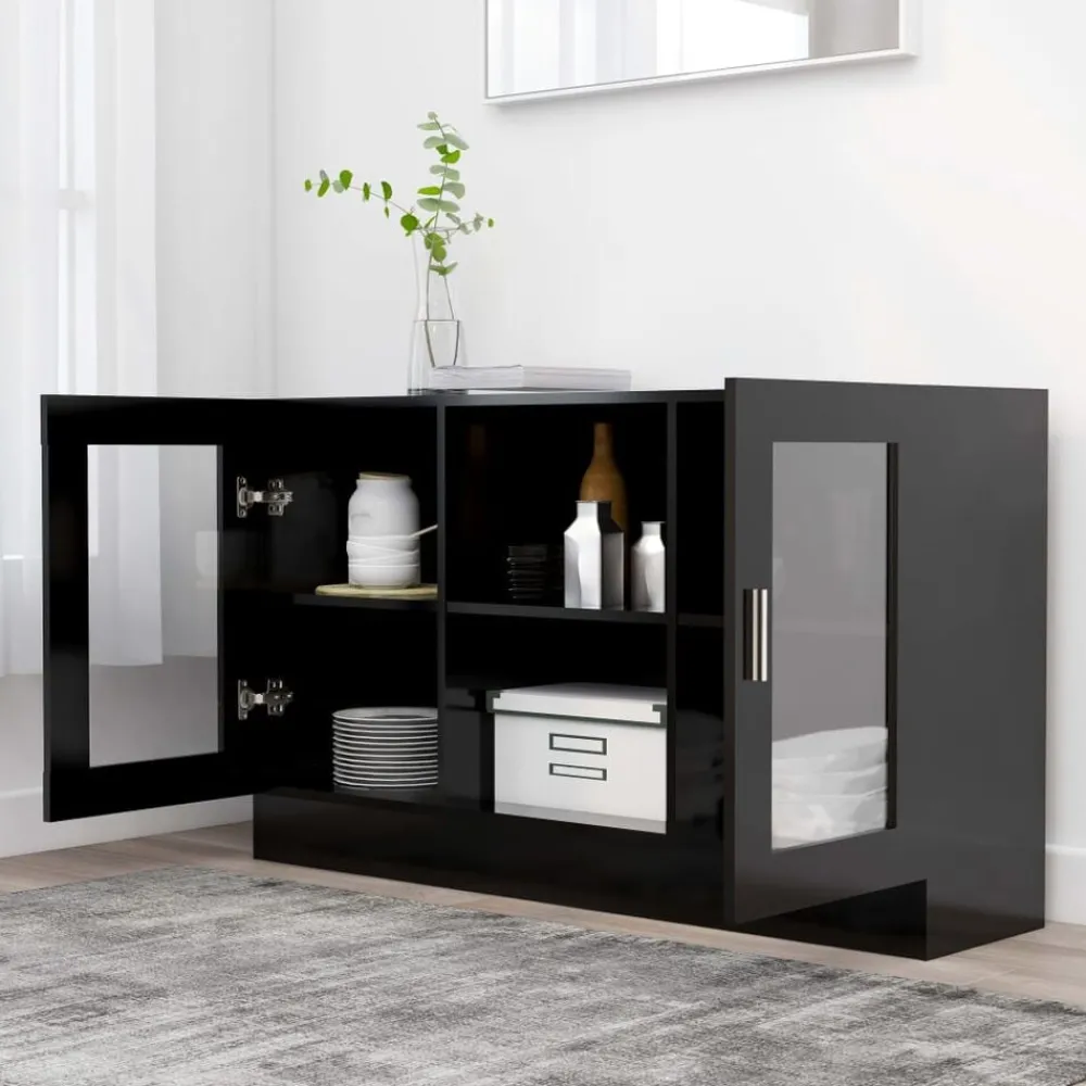 Vitrinekast 120x30,5x70 cm bewerkt hout>vidaXL