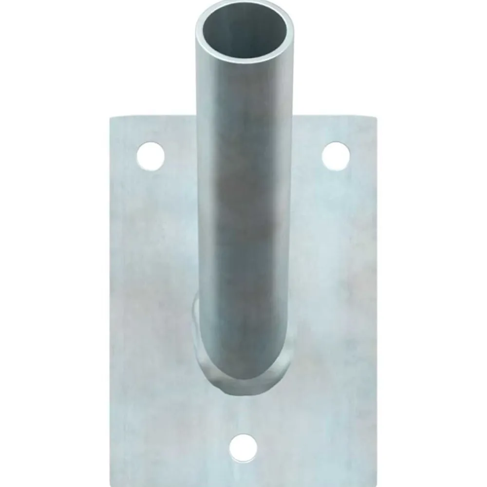Woon- & Tuinaccessoires*vidaXL Vlaggen Mast Houder Zilver 10,5 x 7,5 x 2,5 cm Staal