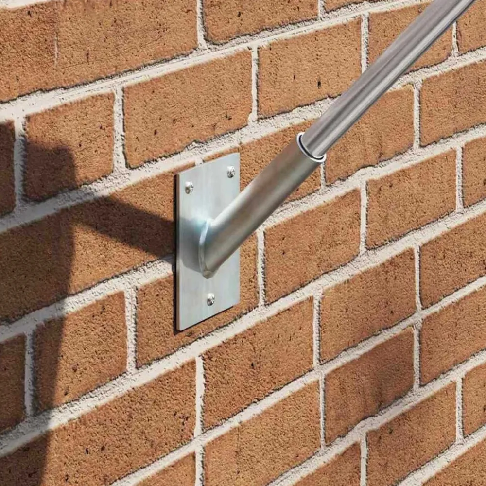 Woon- & Tuinaccessoires*vidaXL Vlaggen Mast Houder Zilver 10,5 x 7,5 x 2,5 cm Staal