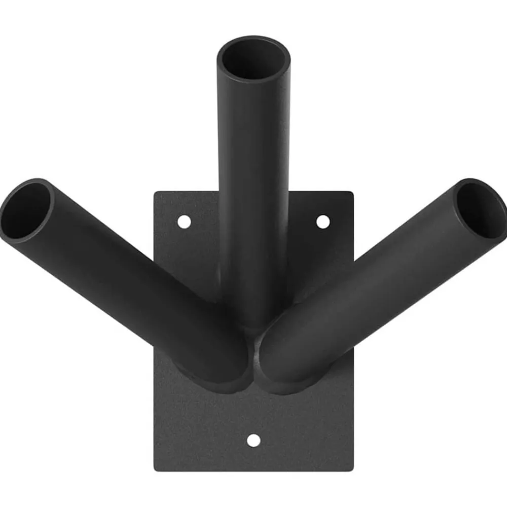 Woon- & Tuinaccessoires*vidaXL Vlaggen Mast Houder Zwart 10,5 x 7,5 x 0,2 cm Staal