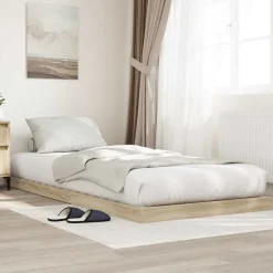 Bedden & Accessoires*vidaXL Vloer bedframe Sonoma 75 x 190 cm Bewerkt hout Sonoma eiken
