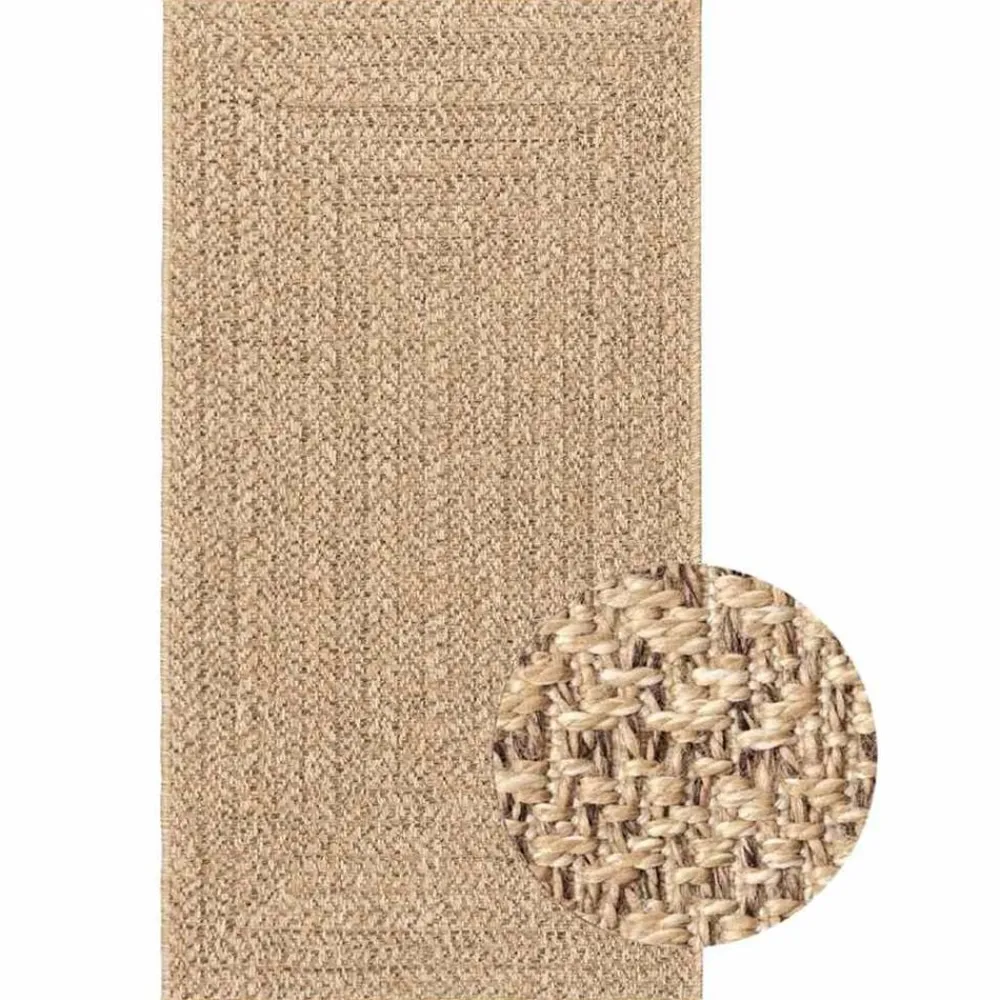 Woon- & Tuinaccessoires*vidaXL Vloerkleed ZIZUR binnen en buiten 80x150 cm jute look Bruin