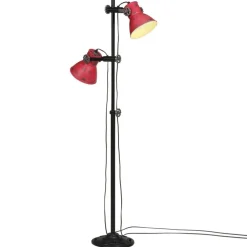 Verlichting*vidaXL Vloerlamp 25 W E27 25x25x90/140 cm verweerd Rood