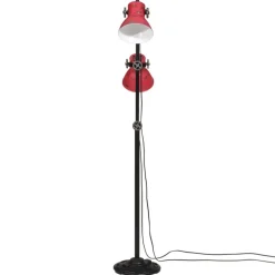 Verlichting*vidaXL Vloerlamp 25 W E27 25x25x90/140 cm verweerd Rood