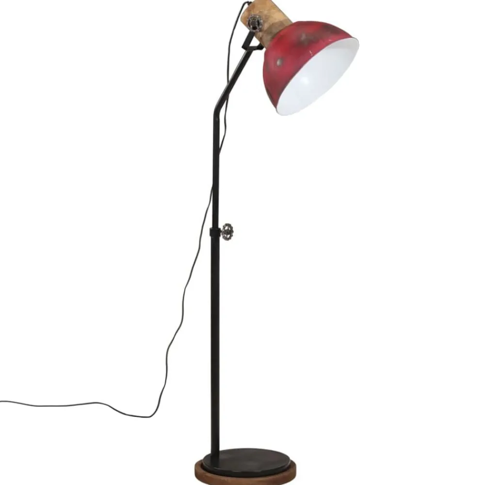 Verlichting*vidaXL Vloerlamp 25 W E27 30x30x100-150 cm verweerd Rood