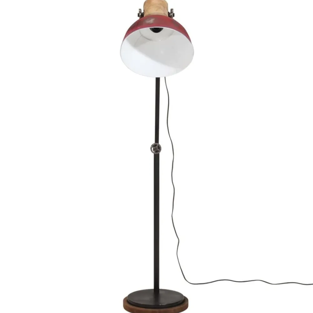 Verlichting*vidaXL Vloerlamp 25 W E27 30x30x100-150 cm verweerd Rood