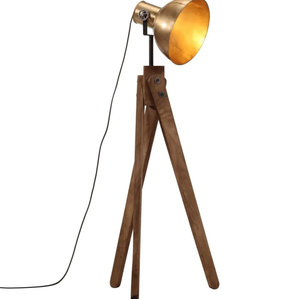 Verlichting*vidaXL Vloerlamp 25 W E27 45x45x120 cm antiek messingkleurig Koper