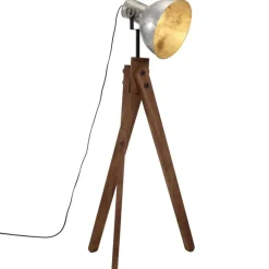 Verlichting*vidaXL Vloerlamp 25 W E27 45x45x120 cm vintage kleurig Zilver