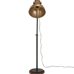 Verlichting*vidaXL Vloerlamp 25 W E27 30x30x100-150 cm antiek messingkleurig Koper