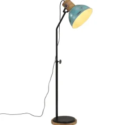 Verlichting*vidaXL Vloerlamp 25 W E27 30x30x100-150 cm verweerd Blauw