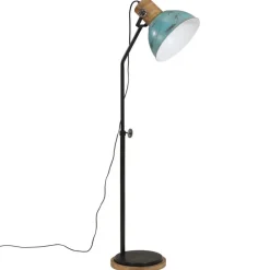 Verlichting*vidaXL Vloerlamp 25 W E27 30x30x100-150 cm verweerd Blauw