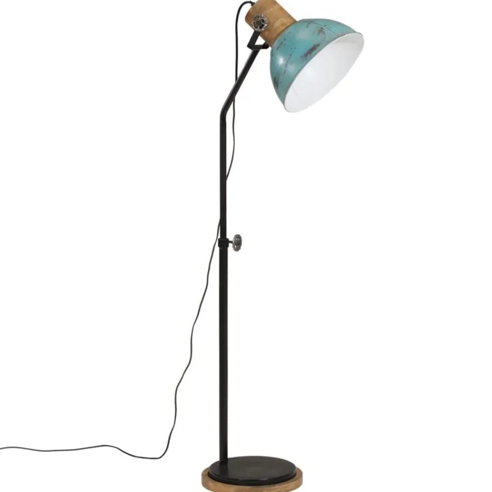 Verlichting*vidaXL Vloerlamp 25 W E27 30x30x100-150 cm verweerd Blauw