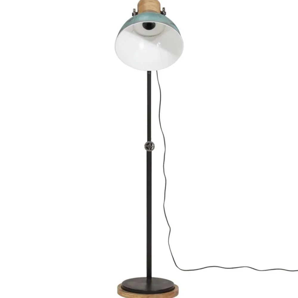 Verlichting*vidaXL Vloerlamp 25 W E27 30x30x100-150 cm verweerd Blauw