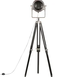Vloerlamp driepoot 171 cm massief mangohout zwart><noscript><img width=