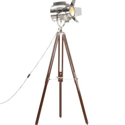 Verlichting*vidaXL Vloerlamp driepoot 180 cm massief mangohout
