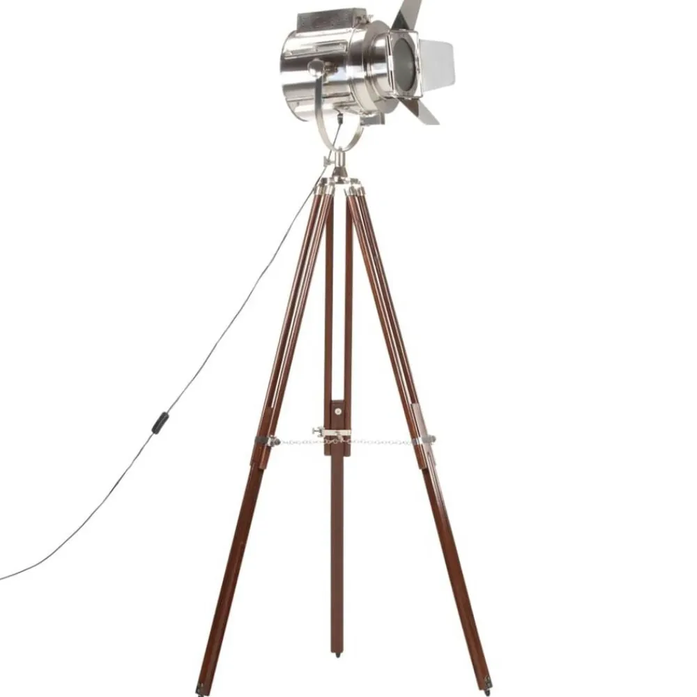 Verlichting*vidaXL Vloerlamp driepoot 180 cm massief mangohout