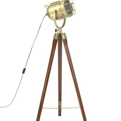 Verlichting*vidaXL Vloerlamp driepoot 97 cm massief mangohout Bruin