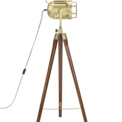 Verlichting*vidaXL Vloerlamp driepoot 97 cm massief mangohout Bruin