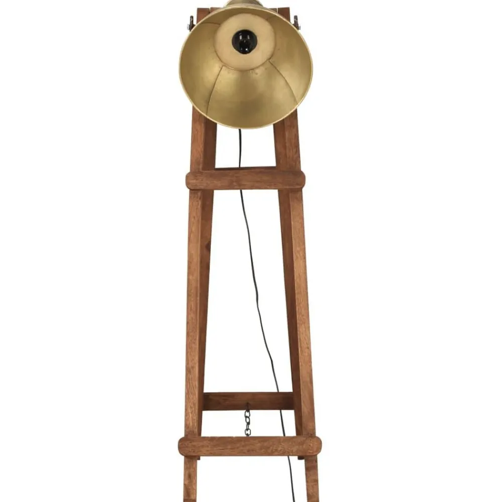 Vloerlamp E27 massief mangohout messingkleurig>vidaXL Best