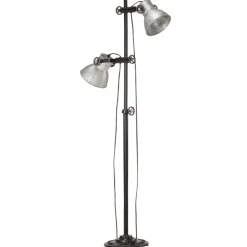 Vloerlamp met 2 lampenkappen E27 gietijzer kleurig>vidaXL Best