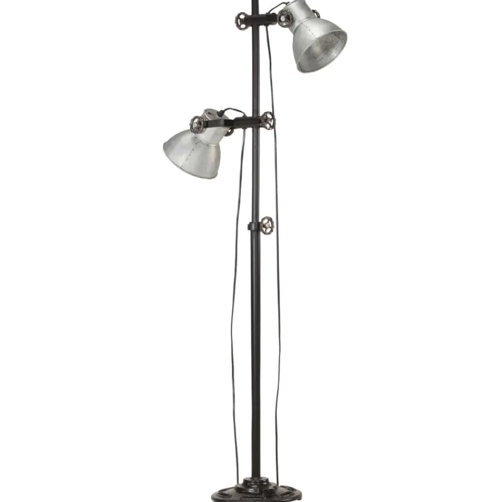 Vloerlamp met 2 lampenkappen E27 gietijzer kleurig>vidaXL Best