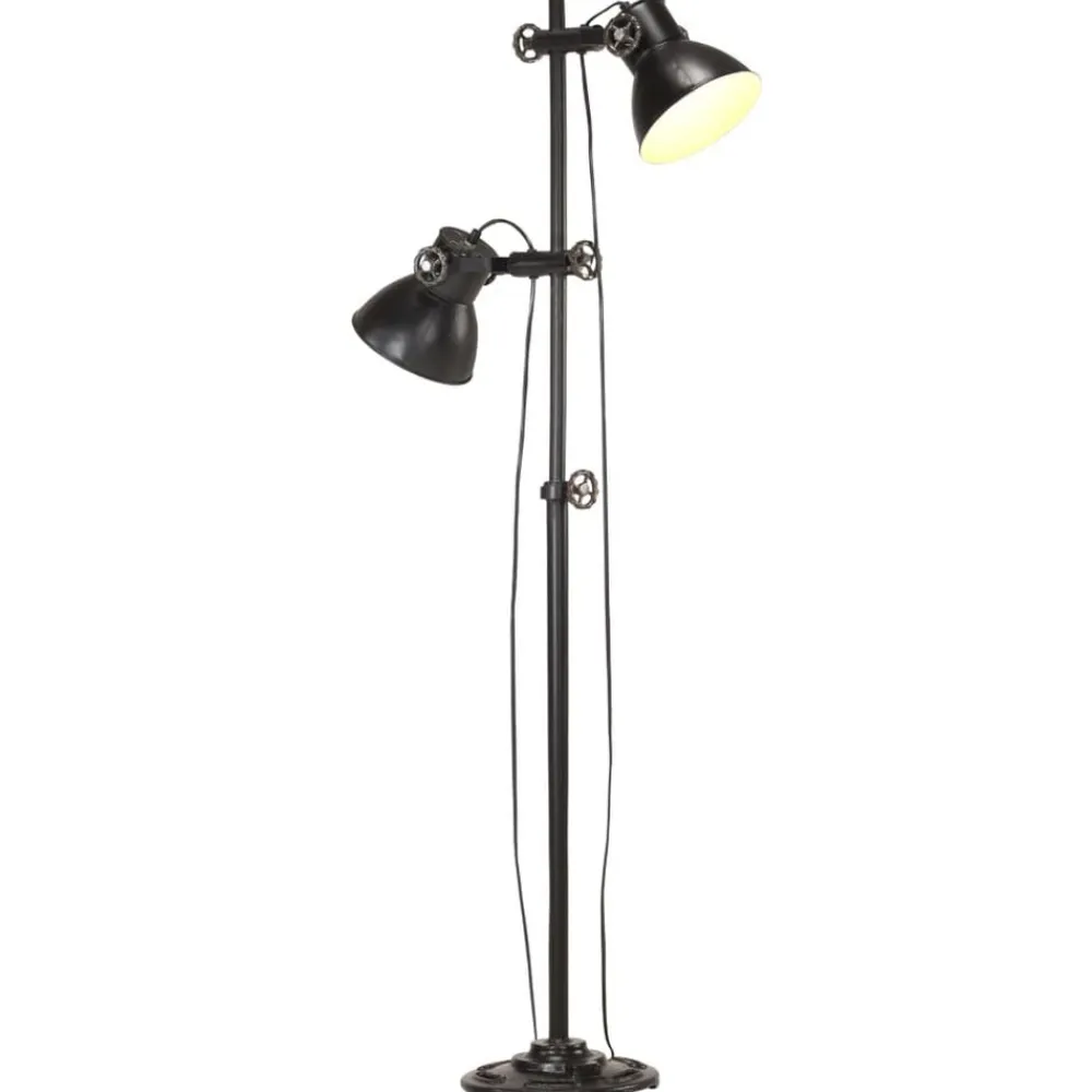 Vloerlamp met 2 lampenkappen E27 gietijzer>vidaXL Online